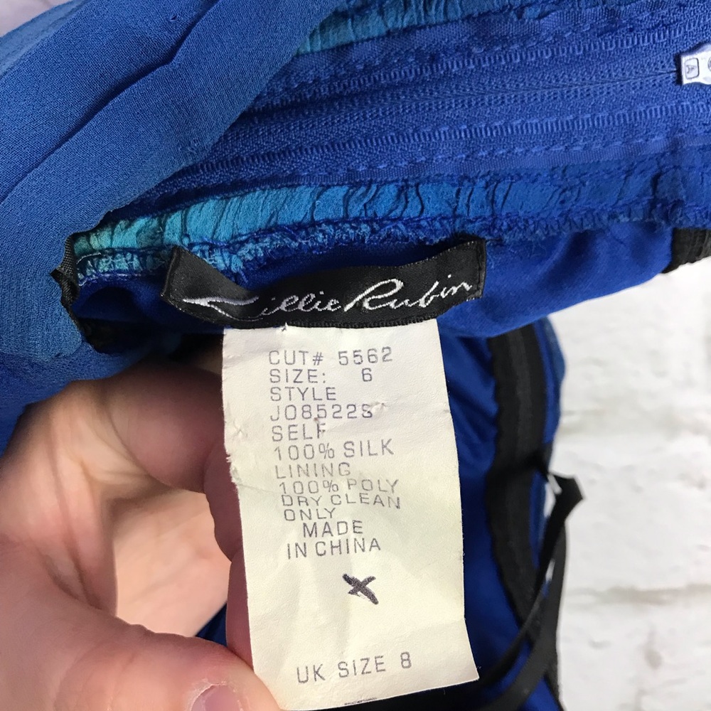 Lillie Rubin Ombré Silk Asymmetrical Cocktail Gown - Picture 6 of 8